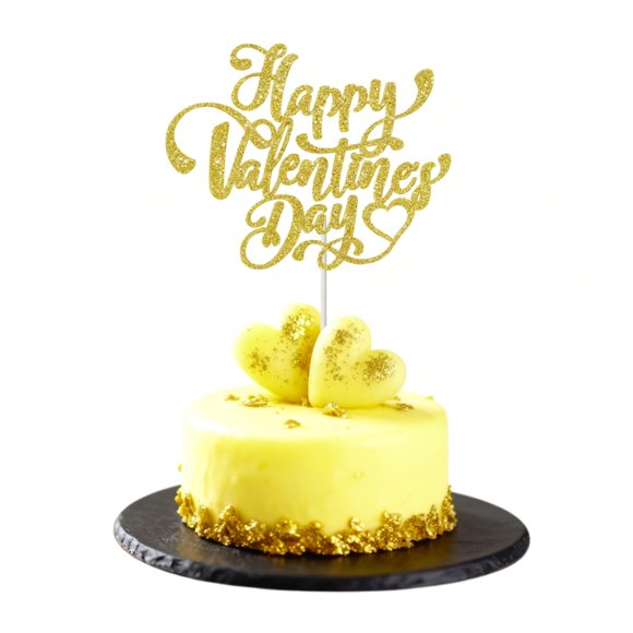 Adorno para tartas IPAIDUI, feliz día de San Valentín, 10 unidades, purpurina dorada