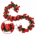 thumbnail image 2 of 94.5 inch Fake Rose Vine Flowers Plants Artificial Flower Hanging Rose Ivy Wedding Party Garden Craft Art Déco,69 Roses, 2 of 6