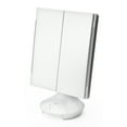 thumbnail image 4 of iHome Beauty iCVBT40 15" x 9" Trifold Tabletop Vanity Mirror with Bluetooth Speaker, White, 4 of 9