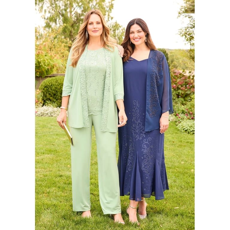 masquerade beaded dress set Plus Size Women's Masquerade Beaded Dress Set by Catherines in Mystic Pine (Size 24 W)