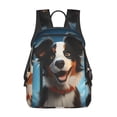 thumbnail image 1 of Balery Playful Smile Cute Dog Mochila ligera para hombre y mujer: duradera e impermeable, ideal para la escuela, el trabajo, viajes y uso diario., 1 of 7