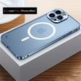 thumbnail image 1 of Metal Aluminum Alloy For Magsafe Case For iPhone 15 14 13 12 11 Pro Max Mini Magnetic Wireless Charge Translucent Matte PC Cover, 1 of 7