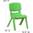 thumbnail image 2 of SLSRFD 2-Pack Stackable Preschool Chairs, 10.5" Seat Height, Plastic School Chair for Toddlers, Daycare, Classroom, Homeschool, No-Metal Safety Design,Green, 2 of 16