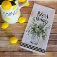 thumbnail image 4 of SPXUBZ Black and White Buffalo Plaid Green Eucalyptus Kitchen Drying Towels for Kitchen Set of 2, 4 of 5