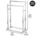 thumbnail image 2 of mDesign Metal Tall 2-Tier Free-standing Bathroom Towel Rack - Chrome, 2 of 6