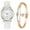 Luminous Dial Watch Under $5 a10, variant on Women's Classic Quartz Watch with Frosted Leather Strap, Retro Small Round Dial with Gold Case, Easy-to-Read Arabic Numerals and Bracelet, Scratch-Resistant Crystal Glass, Flexible Strap