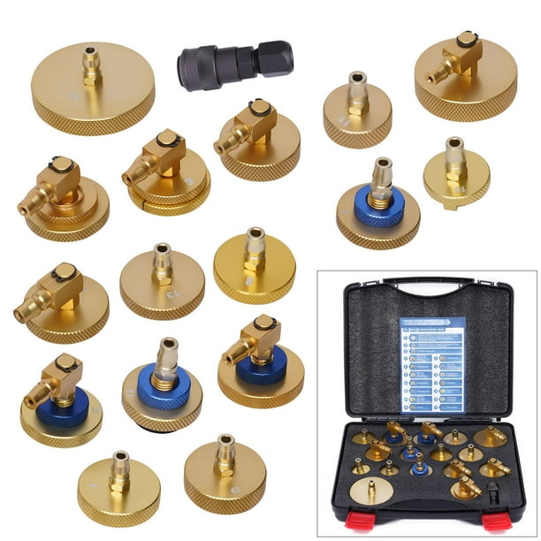 16pcs Brake Fluid Bleeder Master Cylinder Adapter Set Brake Bleeding