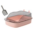 thumbnail image 4 of Stgfyxgs Cat Litter s Toilet Anti Splashing 50x34x18cm Cat Sand Box with High Side Cat Sand Basin Large Bedpan Kitty Litter Pan pink, 4 of 9