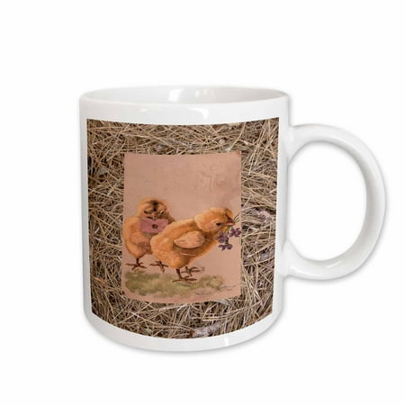 

3dRose Baby Chicks On Hay Ceramic Mug 15-ounce