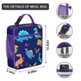 thumbnail image 2 of Dinosaur Print Cooler Lunch Bag – Portable Waterproof Bento Tote, Reusable Thermal Insulated Meal Bag for Outdoor Adventures, 2 of 6