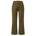thumbnail image 5 of YOZGXEG Wide Leg Pants Women Women Wide Leg Linen Cotton Blend Pants Elastic Waist Casual Loose Trousers With Pockets Green S-3Xl, 5 of 7