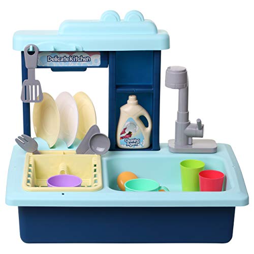 Toy Sink with Running Water and Dishes for Kids 16? Kitchen Sink