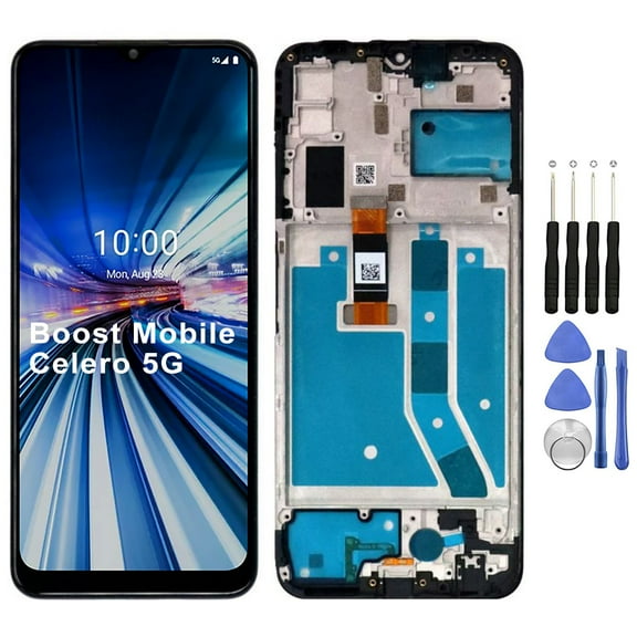 KIQ Replacement LCD Screen Full Assembly with Digitizer Compatible with Boost Mobile Celero 5G With Frame