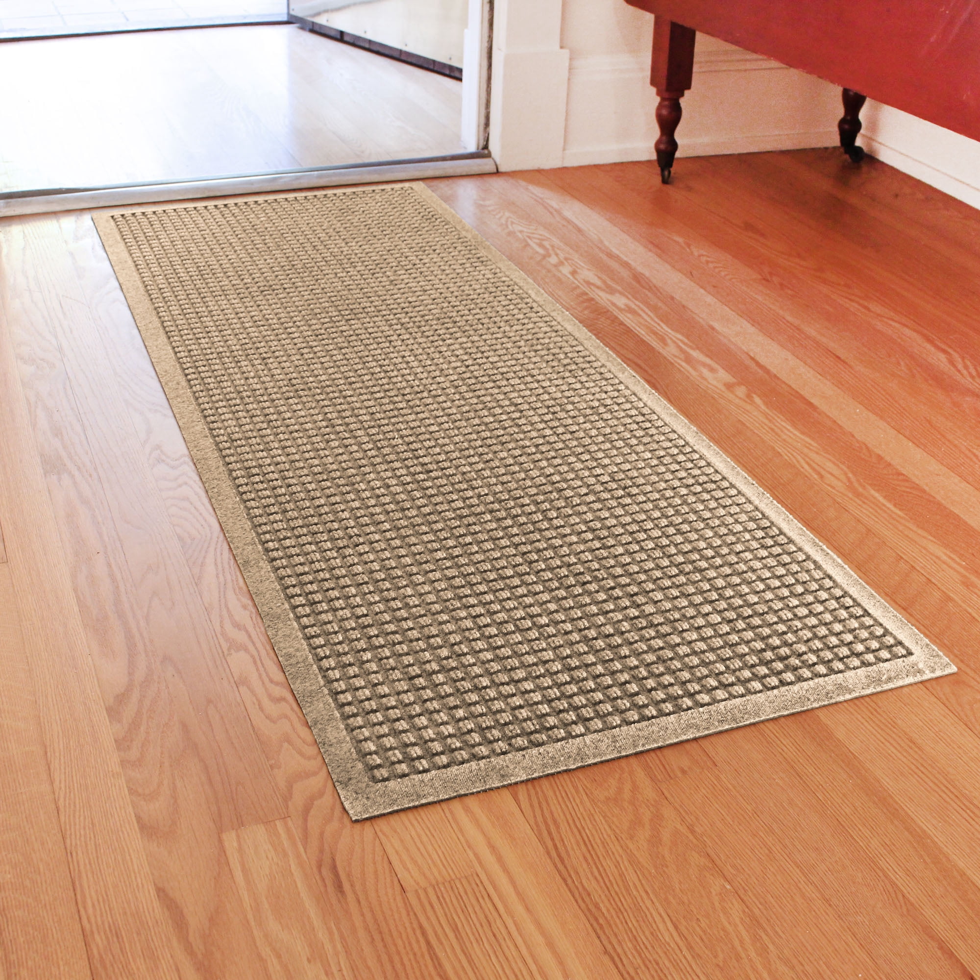 Aqua Shield Squares Doormat, Camel, 22"x60" Runner