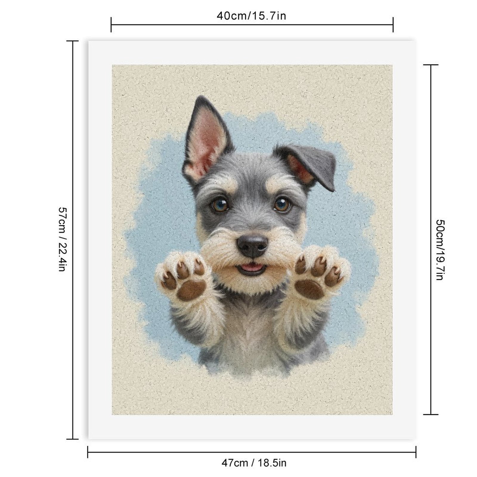Paint By Numbers Kit for Adults Beginner - DIY Cute Puppy Paws Up Art Illustration Canvas Painting Kits for Adults, Frameless Paint By Number for Adults for Home Wall Decor 16x20 Inch
