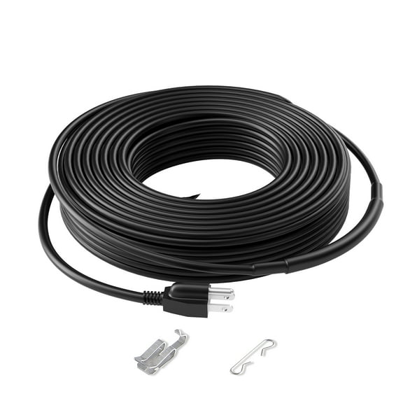 KFFKFF Self-Regulating Pipe Heating Cable, 80FT 5W/FT Heat Tape for Pipe Freeze Protection, Roof Snow Melting, and Gutter De-icing