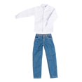 thumbnail image 1 of Accesorios de acción masculinas 1/6 Macarena Camisa blanca y jeans azules para figura de acción, 1 of 4