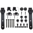 thumbnail image 1 of Sliding Barn Door Hardware Kit Super Mini Track Smooth Quiet Easy Assembly Panel Cupboard (black ), 1 of 11