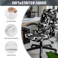 thumbnail image 3 of SCRAWLGOD Camouflage Black White 3 Pieces Non-Slip Computer Chair Slipcover with Arm Covers Crease Resistant Desk Chair Protector Washable Breathable High Back Chair Cover, S, 3 of 7