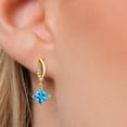 thumbnail image 3 of Gem Stone King 14K Yellow Gold Swiss Blue Topaz and Lab Grown Diamond Earrings for Women | 1.65 Cttw | Gemstone November Birthstone | Princess 5MM, 3 of 6