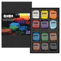 SoHo Urban Artist Handmade Soft Pastel Blocks - Assorted Set of 12 Professional Pastels - Velvety Colors for Toning Paper, Large-Scale Drawings, & Layering - Lightfast and Highly Pigmented