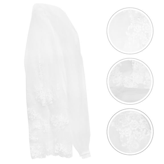 MLINS Wedding Gown for Guest Veil Embroidery Lace Bride