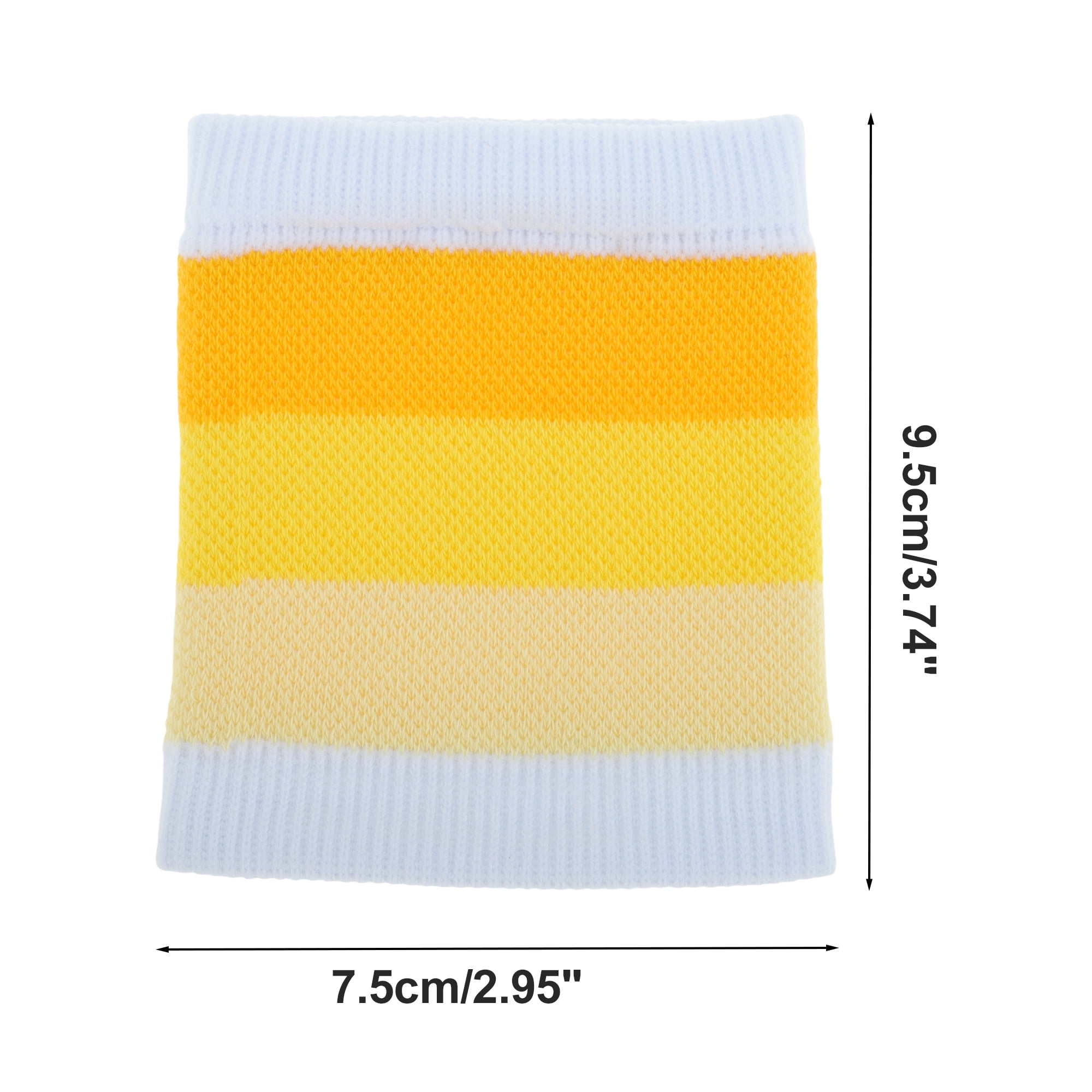 Unique Bargains Durable Breathable Wrist Sweatbands Comfortable 1 Pc White Yellow