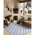 thumbnail image 3 of Indoor Outdoor Rug 5x8, Reversible, Loloi Easton Ivory / Denim (5'3" x 7'6"), 3 of 7
