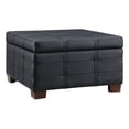 thumbnail image 1 of Detour Strap Square Storage Ottoman in Black Faux Leather, 1 of 8