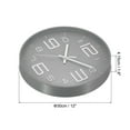 thumbnail image 2 of Uxcell 12" Wall Clock Battery Operated Silent Non Ticking 3D Numbers Clock, Gray, 2 of 6
