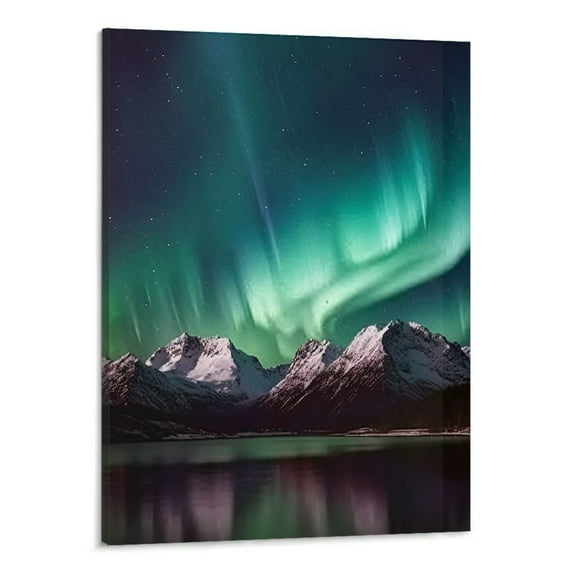 Creowell Aurora Canvas Wall Art Northern Lights Prints Painting Sky Night Landscape Picture Modern Artwork for Home Decor (Aurora Wall Art 16x20 Inch)