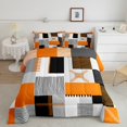 thumbnail image 2 of Erosebridal Patchwork Rectangle Bedding King Comforter Set,Geometry Stripe Bedding Sets King with Comforter,Abstract Artwork Decor,Reversible,Breathable,3-Piece, 2 of 7