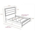 thumbnail image 4 of Kings Brand Furniture 3-Piece Deep Gray Finish with Tapered Legs & Matte Black Hardware Bedroom Set – Wood Bed Frame with 1 Nightstand (King), 4 of 5