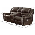 thumbnail image 7 of Home Elegance 9668BRW-2 40 x 38.5 x 83 in. Center Hill Double Glider Reclining Love Seat with Center Console - Brown, 7 of 7
