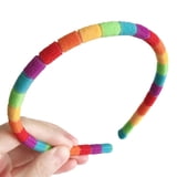 (One) New rainbow-colored striped headband-S product image