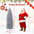 thumbnail image 2 of Gymax 7ft Pre-Lit Artificial Christmas Tree Hinged Slim Pencil Xmas Tree w/ LED Lights, 2 of 10