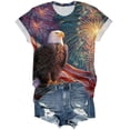 thumbnail image 6 of CAICJ98 4th of July Shirt Women 250 Years American Anniversary Shirt Graphic Tee Tops American Flag T Shirts Women (Wine,M), 6 of 8