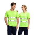 thumbnail image 7 of safety shirts for men Quick Dry Hi Vis Reflective Short Sleeve high vis shirts Construction Work Shirts with Reflective Strips Green 3XL, 7 of 7