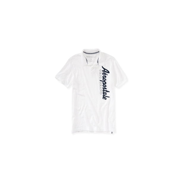 Polo de Rugby Aeropostale Hombre Blanco Grande