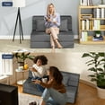 thumbnail image 2 of Folding Sofa Bed Twin Size Foldable Couch Bed Convertible Living Room Furniture, Dark Gray, 2 of 6