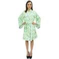thumbnail image 3 of Bimba Leaf Printed Bridesmaid Kimono Robe With Belt Cover Up Nightwear Wrap - 6, 3 of 3