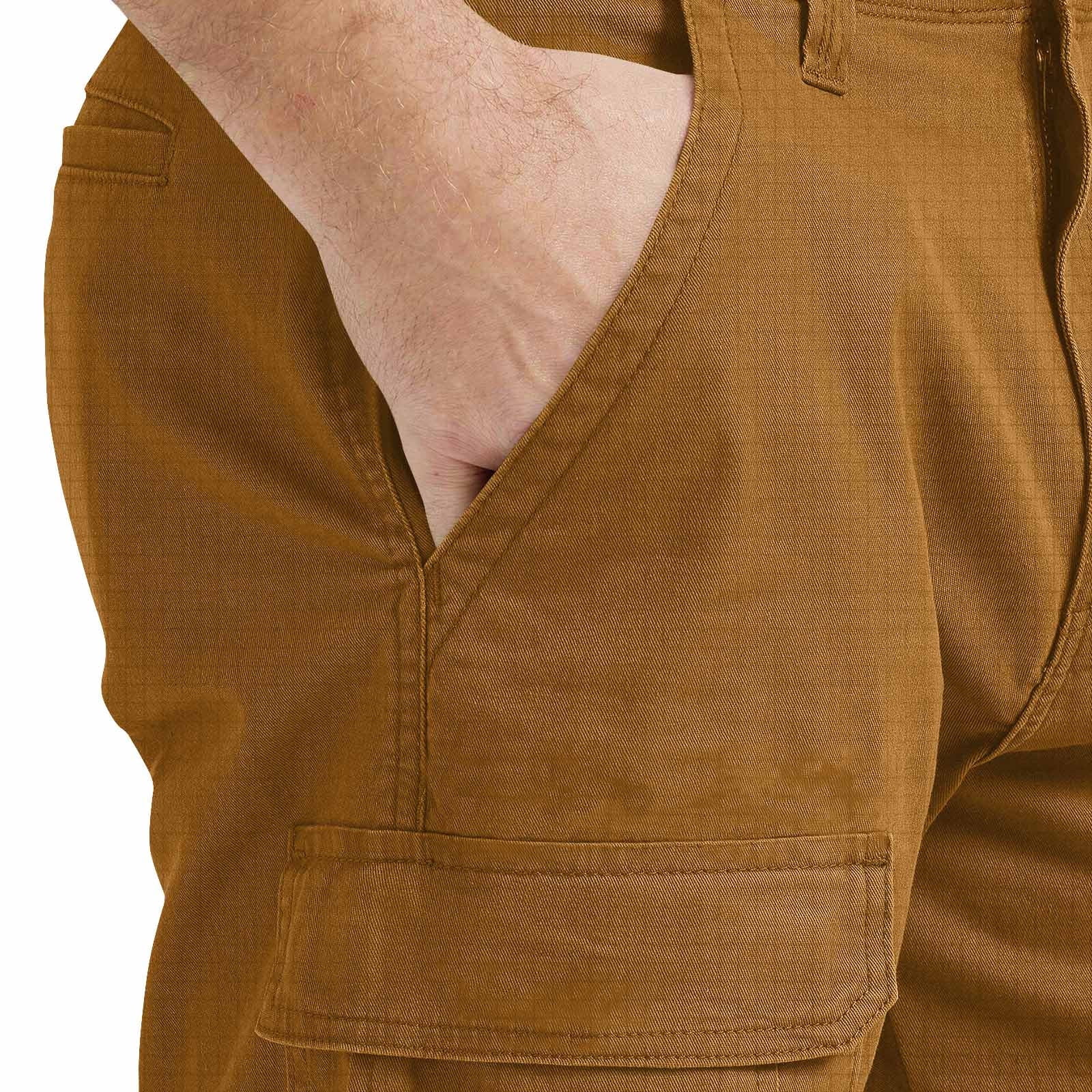 IYTR Cargo Shorts for Men Solid Color Lightweight Casual Work Pants Summer Outdoor Hiking Golf Athletic Shorts Multi Pocket (Orange,L)