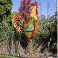 thumbnail image 2 of Backyard Expressions 63 Inch Bright Metal Rooster Garden Statue, 2 of 2