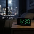 thumbnail image 4 of REGALWOVEN Digital Dual Alarm Clock, Big Numbers Display Dimmable Wall Clocks, Temperature, Day of Week, DST Desk Alarms White 8.3"L x 1.2"W x 4.3"H, 4 of 7