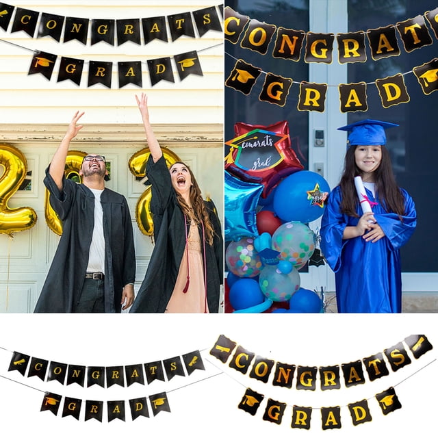 Vaidha Graduation Banner Bunting Banner Decorative Pull Flag Graduation Party Supplie