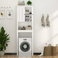 thumbnail image 5 of Legahome Bathroom Organizer Cabinet, Home Over-The-Toilet Storage with Adjustable Shelf and Open Shelf, Over Toilet Tall Bathroom Cabinet Heavy Duty Shutter Door Space Saver Storage Rack, White, 5 of 8