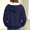 thumbnail image 5 of IUYRTFE Women's Polka Dot Zip Up Hoodie with Pockets Drawstring Long Sleeve Casual Jacket, 5 of 9