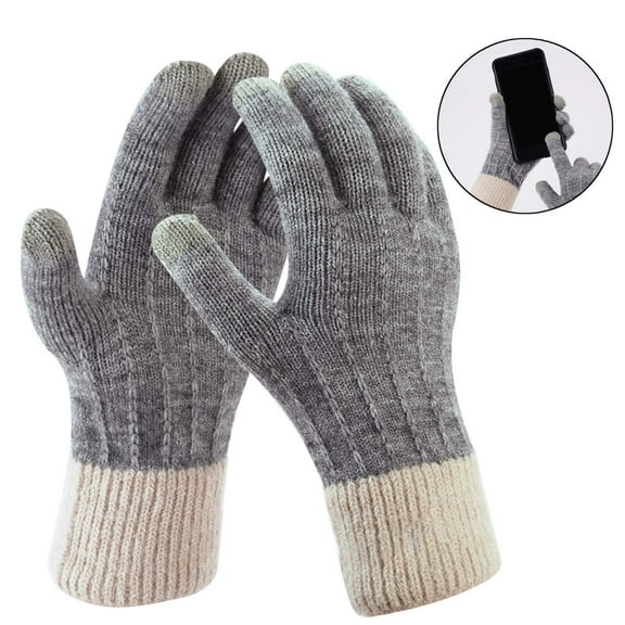 LEZMORE Winter Gloves Touchscreen Gloves Knitted Finger Gloves Sports Warm and Windproof Winter Gloves for Skiing Cycling and Sms, Gloves for Men and Women
