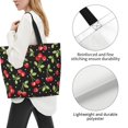 thumbnail image 3 of Pofeuu Sweet Red Cherry Print Reusable Grocery Bags - Washable, Foldable, Packable Tote, Large Handles, Heavy Duty, Zippered Top Pouch, 3 of 8