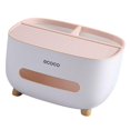 thumbnail image 1 of Soporte para caja de pañuelos con almacenamiento, caja de pañuelos para servilletas, caja de pañuelos multifunción, organizador de almacenamiento ABS Rosa perfecl Sostenedor del tejido, 1 of 8